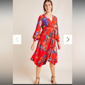 Maeve Boswell Textured Tunic Floral Red Dress